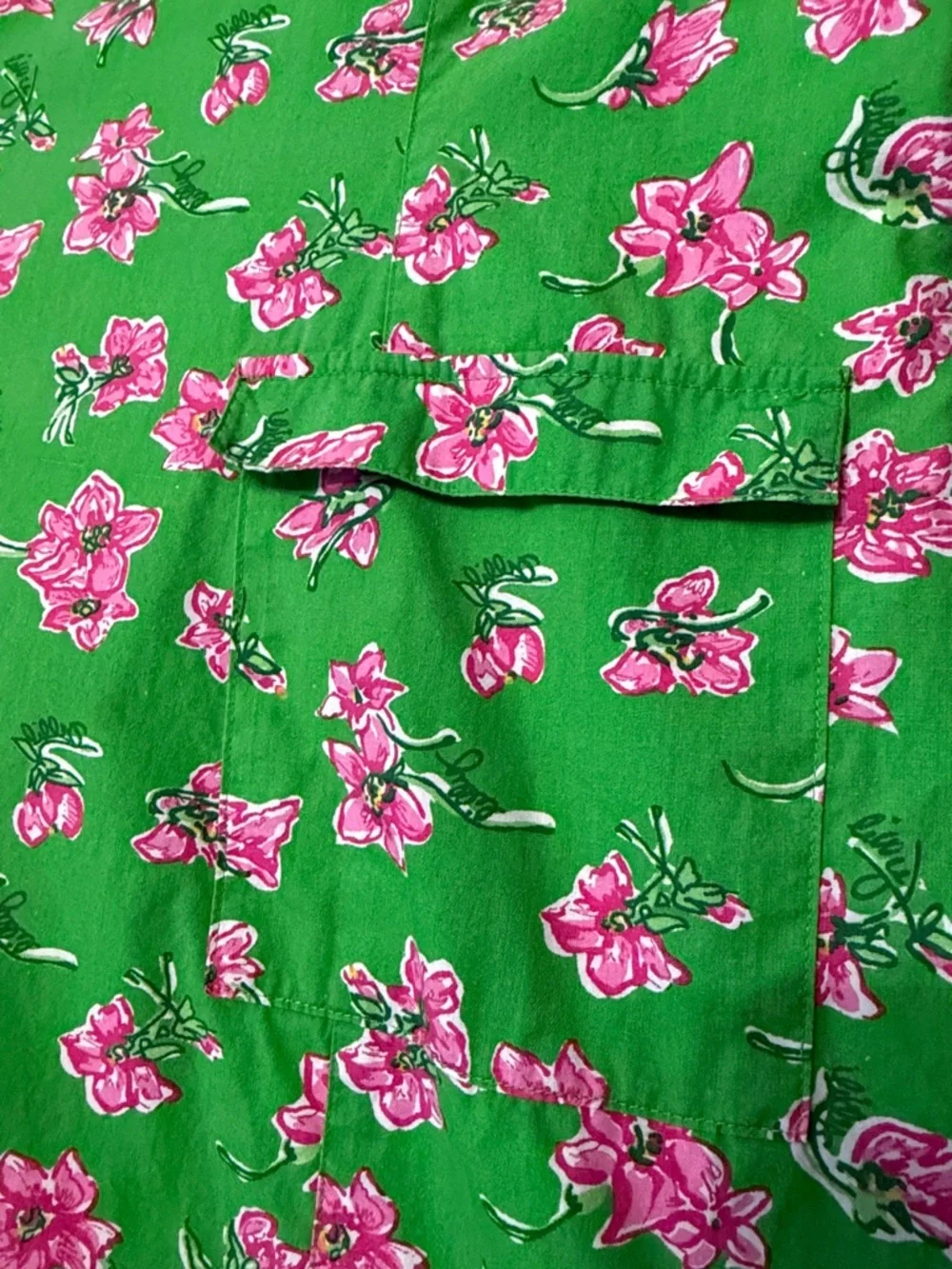 Lilly Pulitzer Green Dress with Pink Floral Print - Picture 5 of 10